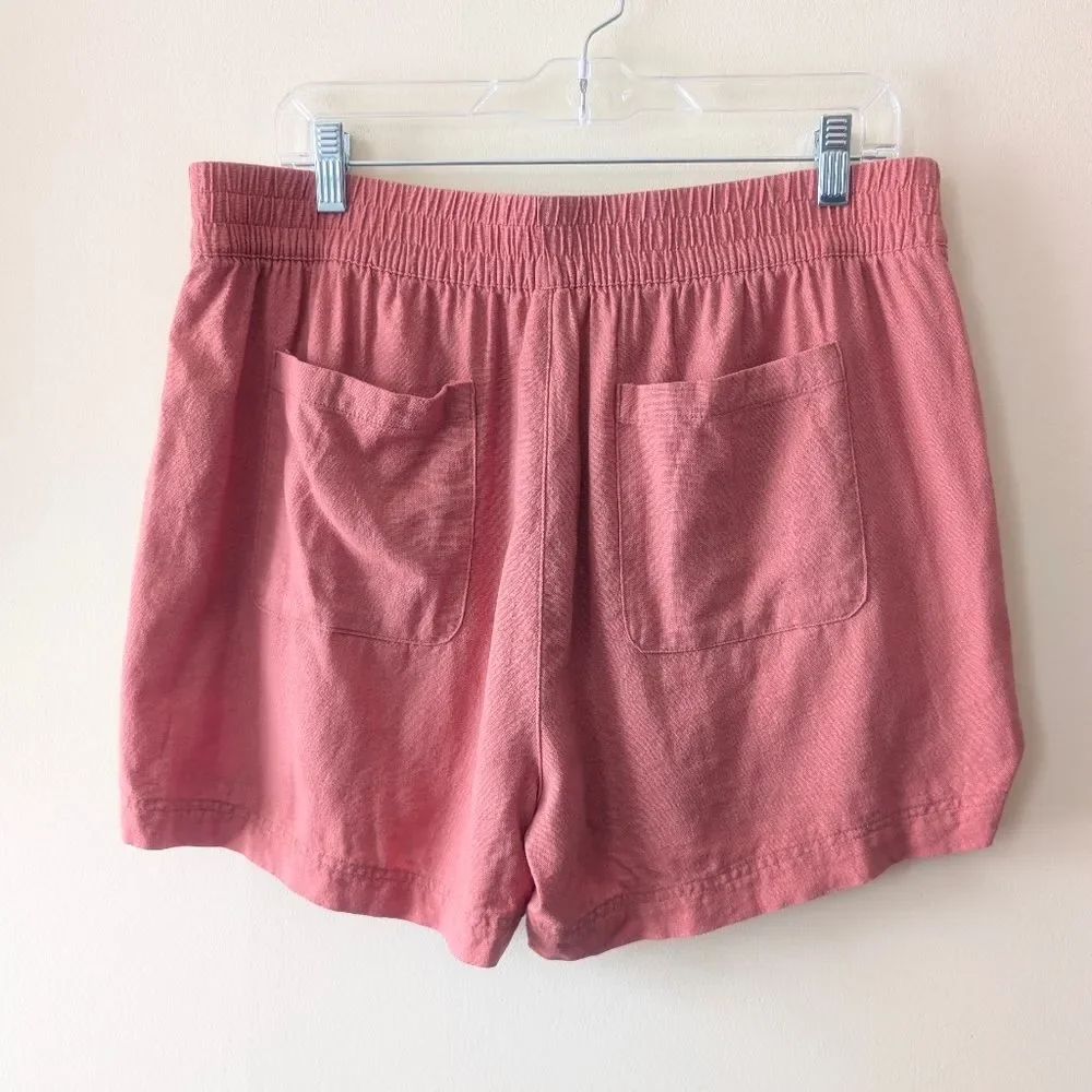 Old Navy High-Waisted Linen-Blend Pull-On Shorts Orange Size Large
